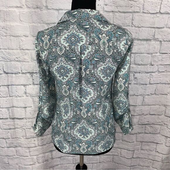 Notations petite paisley print button down blouse sz petite small - Picture 13 of 13